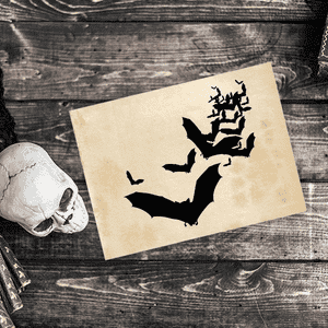 Lots of Flying Bats Craft Stamp Imprint Example