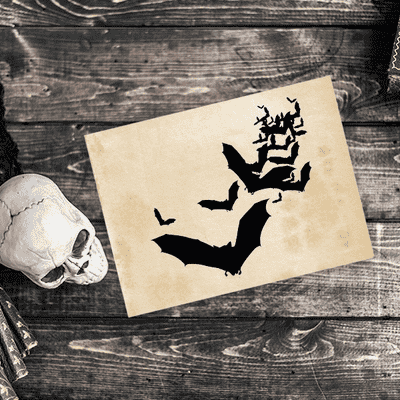 Lots of Flying Bats Craft Stamp - alternate view