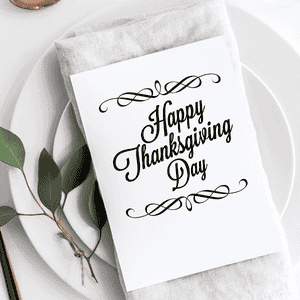 Vintage Happy Thanksgiving Craft Stamp Imprint Example