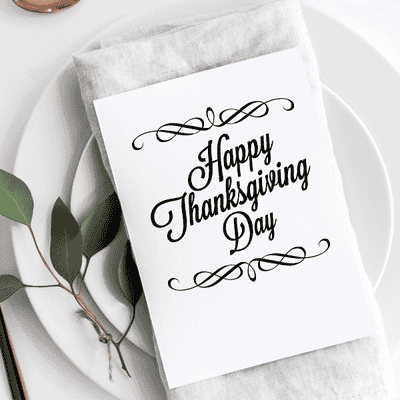 Vintage Happy Thanksgiving Craft Stamp - alternate view