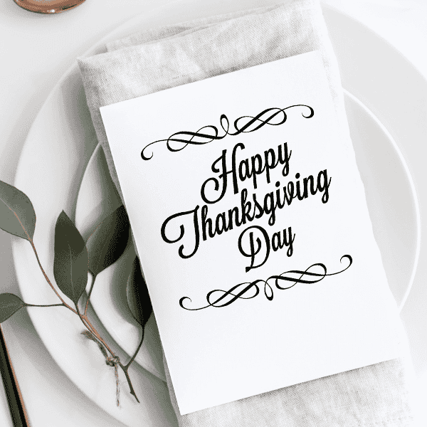 Vintage Happy Thanksgiving Craft Stamp Imprint Example