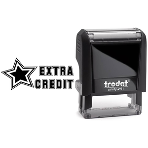 EXTRA CREDIT Sports Star Rubber Teacher Stamp Body and Imprint