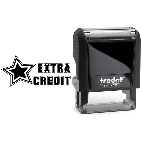 EXTRA CREDIT Sports Star Rubber Teacher Stamp Body and Imprint