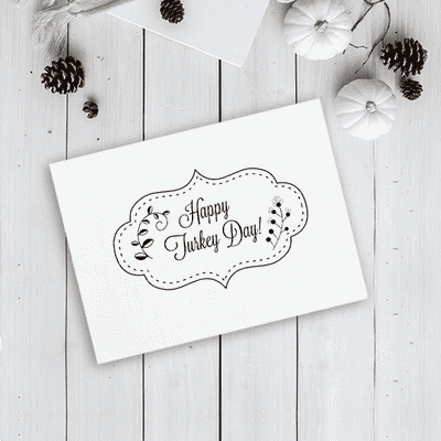 Happy Turkey Day! Stitched Craft Stamp - alternate view