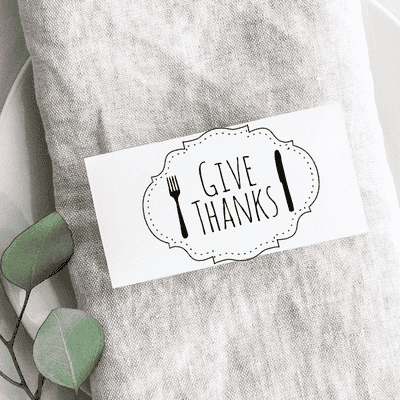 Give Thanks Fork and Knife Craft Stamp - alternate view