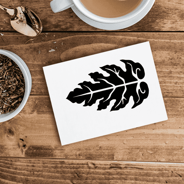 Autumn Leaf Craft Stamp Imprint Example