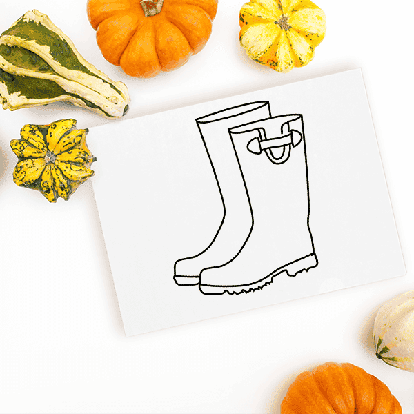 Rain Boots Craft Stamp Imprint Example