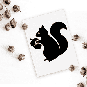 Squirrel with Acorn Craft Stamp Imprint Example