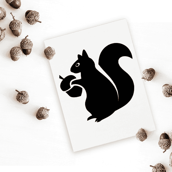 Squirrel with Acorn Craft Stamp Imprint Example
