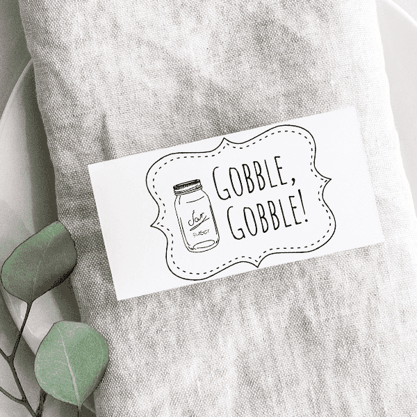Gobble Gobble! Mason Jar Craft Stamp Imprint Example