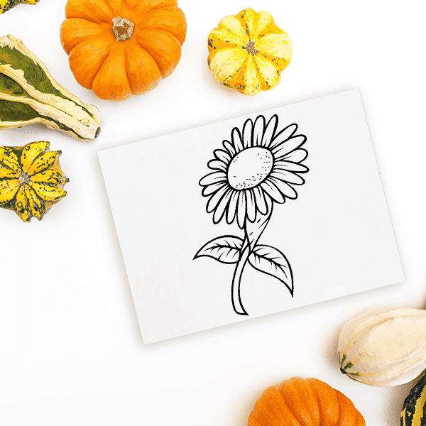 Sunflower Craft Stamp Imprint Example