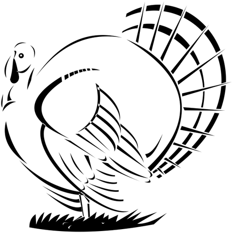 Retro Male Turkey Craft Stamp
