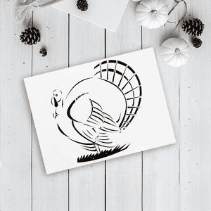 Retro Male Turkey Craft Stamp Imprint Example