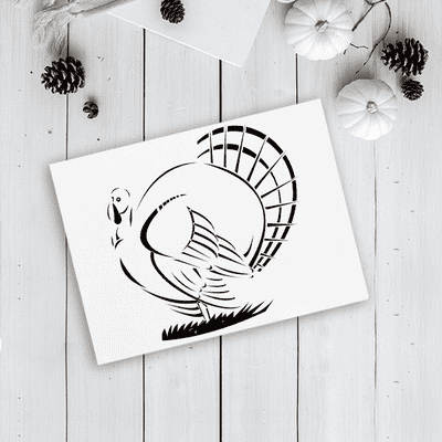 Retro Male Turkey Craft Stamp - alternate view