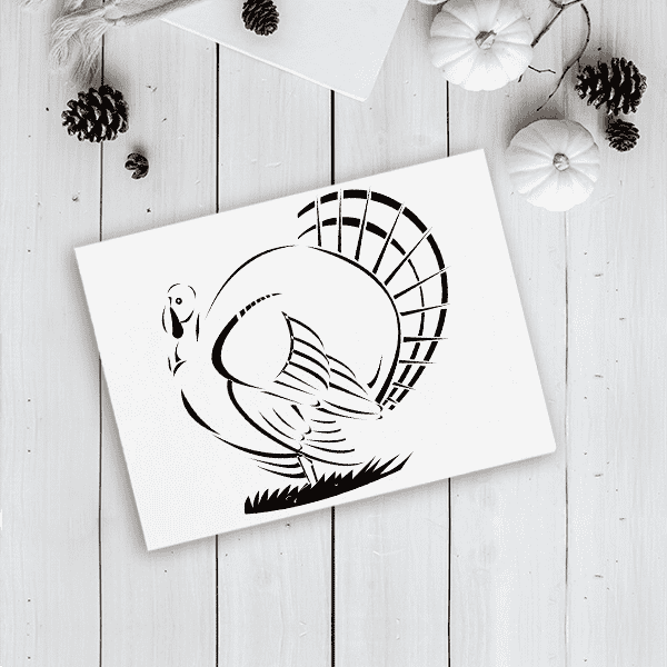 Retro Male Turkey Craft Stamp Imprint Example