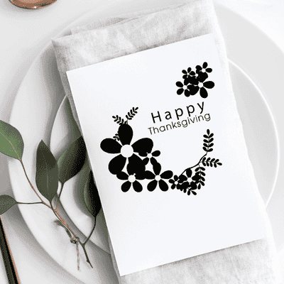 Happy Thanksgiving Daisies Craft Stamp - alternate view
