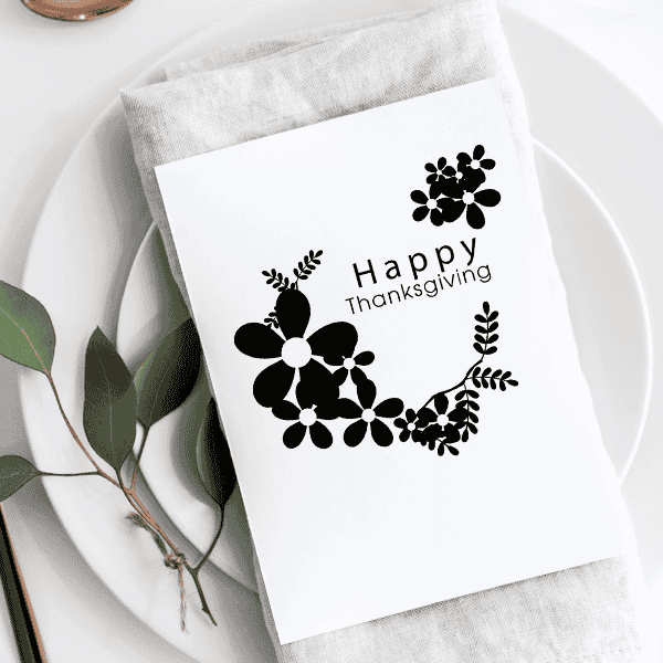 Happy Thanksgiving Daisies Craft Stamp Imprint Example