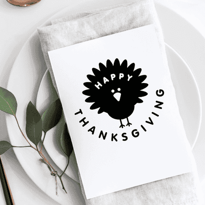 Happy Thanksgiving Turkey Craft Stamp - alternate view