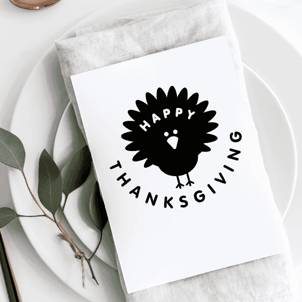 Happy Thanksgiving Turkey Craft Stamp Imprint Example