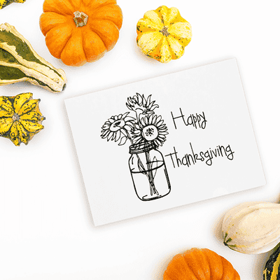 Happy Thanksgiving Sunflowers Craft Stamp - alternate view