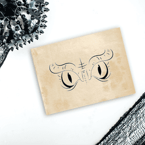 Evil Owl Eyes Craft Stamp Imprint Example