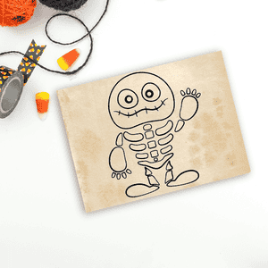Cute Skeleton Mummy Craft Stamp Imprint Example