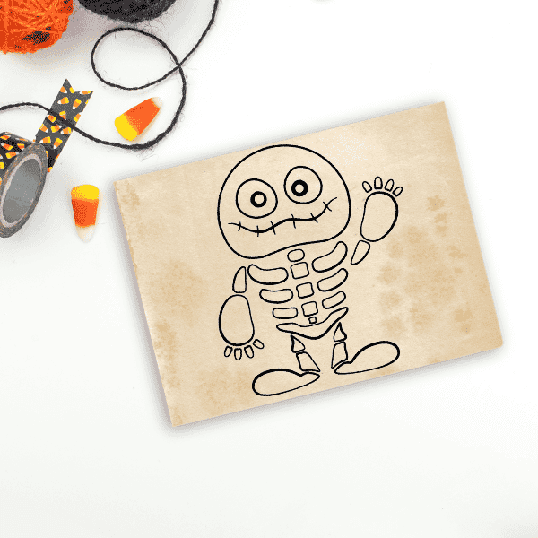 Cute Skeleton Mummy Craft Stamp Imprint Example