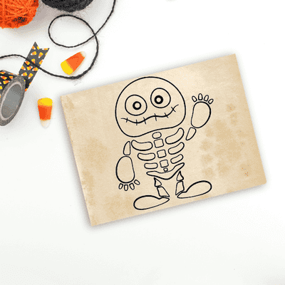 Cute Skeleton Mummy Craft Stamp - alternate view
