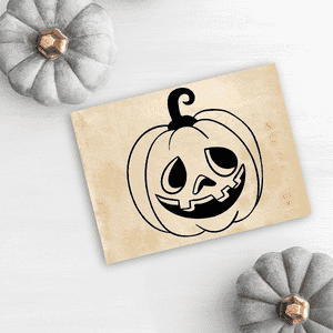 Mr. Goofy Jack O' Lantern Craft Stamp Imprint Example