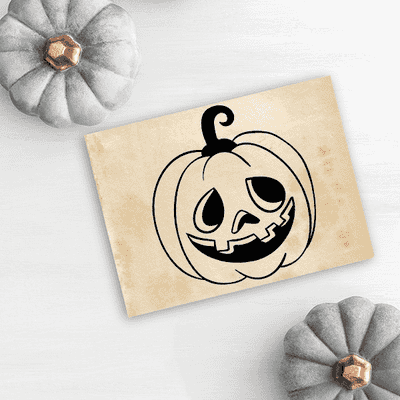 Mr. Goofy Jack O' Lantern Craft Stamp - alternate view
