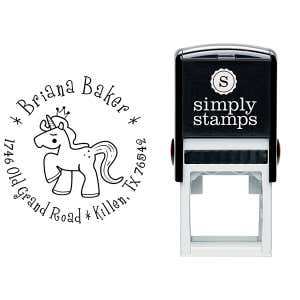 Unicorn Princess Return Address Stamp Body and Design