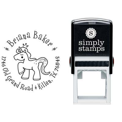 Unicorn Princess Return Address Stamp - alternate view