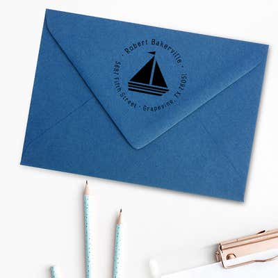 Sailboat Return Address Stamp - alternate view