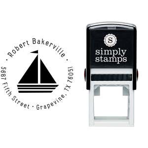 Sailboat Return Address Stamp Body and Design