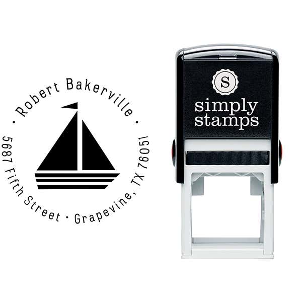 Sailboat Return Address Stamp Body and Design
