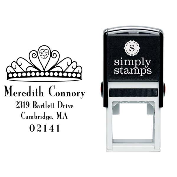 Princess Crown Return Address Stamp Body and Design