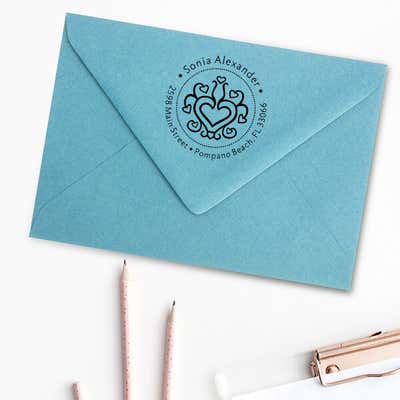 Hearts Galore Return Address Stamp - alternate view