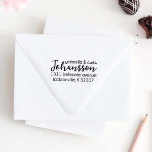 Johansson Script Address Stamp Imprint Example