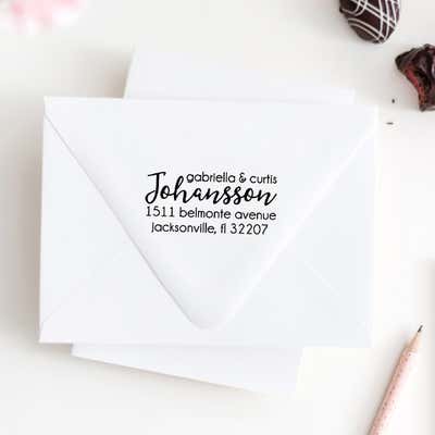 Johansson Script Address Stamp - alternate view