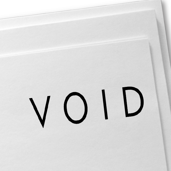 VOID Stock Stamp Imprint Example on Paper