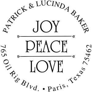Joy Peace Love Return Address Stamp