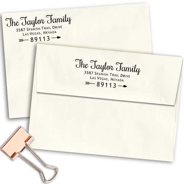 Taylor Family Love Return Address Stamp Imprint Example