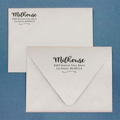 Milhouse Script Return Address Stamp - alternate view