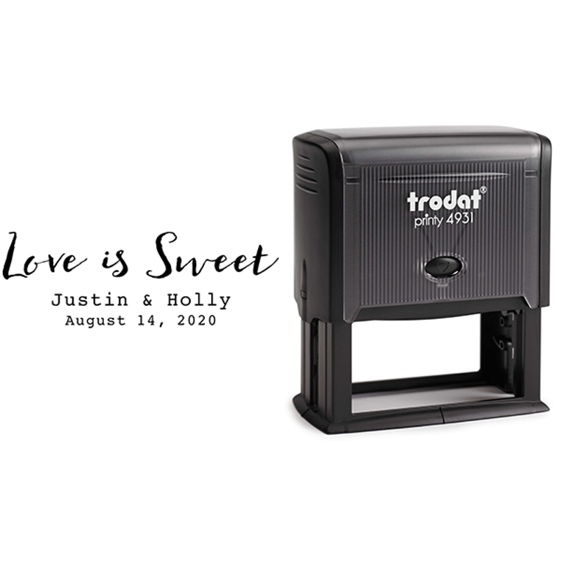 Love is Sweet Wedding Couple Rubber Stamp Body and Design