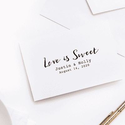 Love is Sweet Wedding Couple Rubber Stamp - alternate view