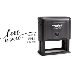 Love is Sweet Wedding Date Rubber Stamp Body and Design