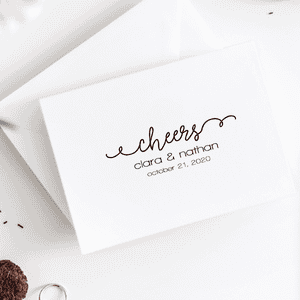 Cheers Wedding Date Rubber Stamp Imprint Example