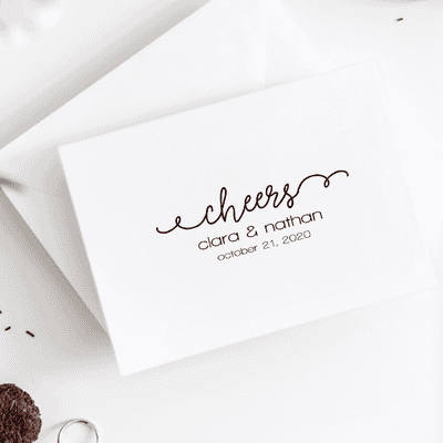Cheers Wedding Date Rubber Stamp - alternate view