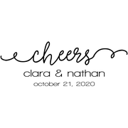 Cheers Wedding Date Rubber Stamp