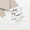 Best Day Ever Wedding Rubber Stamp Imprint Example